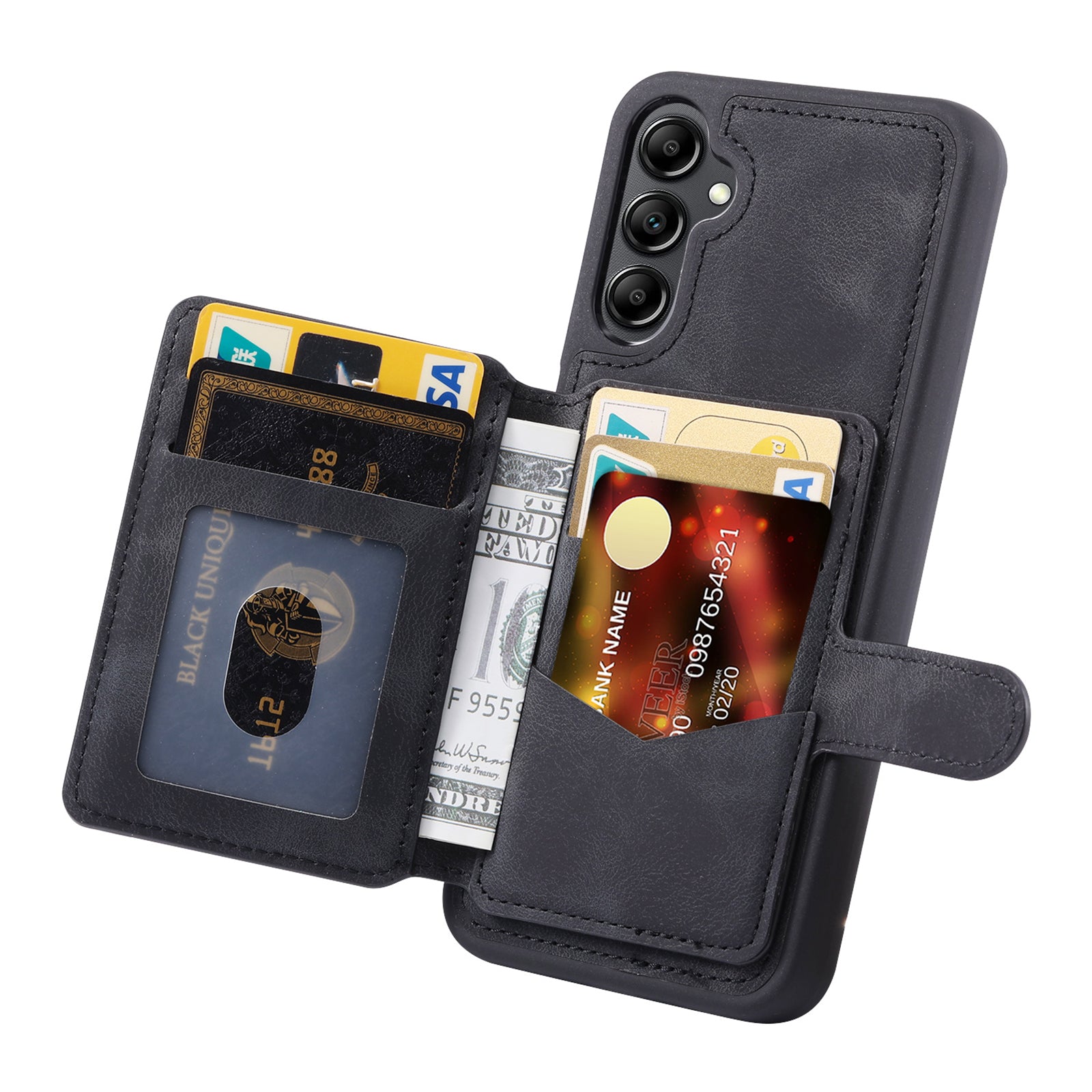 For Samsung Galaxy S23 FE PU Leather Coated TPU Kickstand Phone Case RFID Blocking Wallet Cover For Samsung Galaxy S23 FE PU Leather Coated TPU Kickstand Phone Case RFID Blocking Wallet Cover